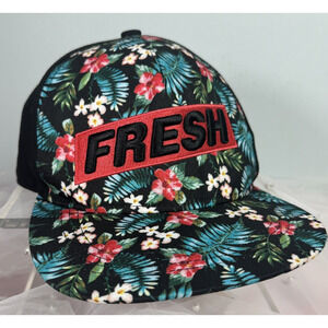 Sole Addiction Fresh Floral Black Snapback Baseball Cap Hat Womens Tropical